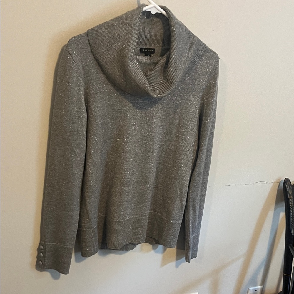 Talbots Charcoal Cowl Neck Sweater